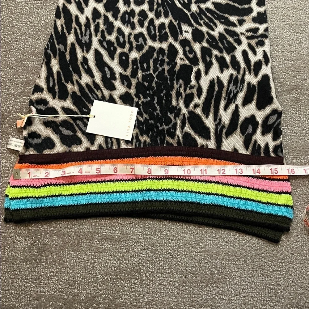 NWT Lisa Todd Cotton Scarf and Hat Set in Chalk Combo